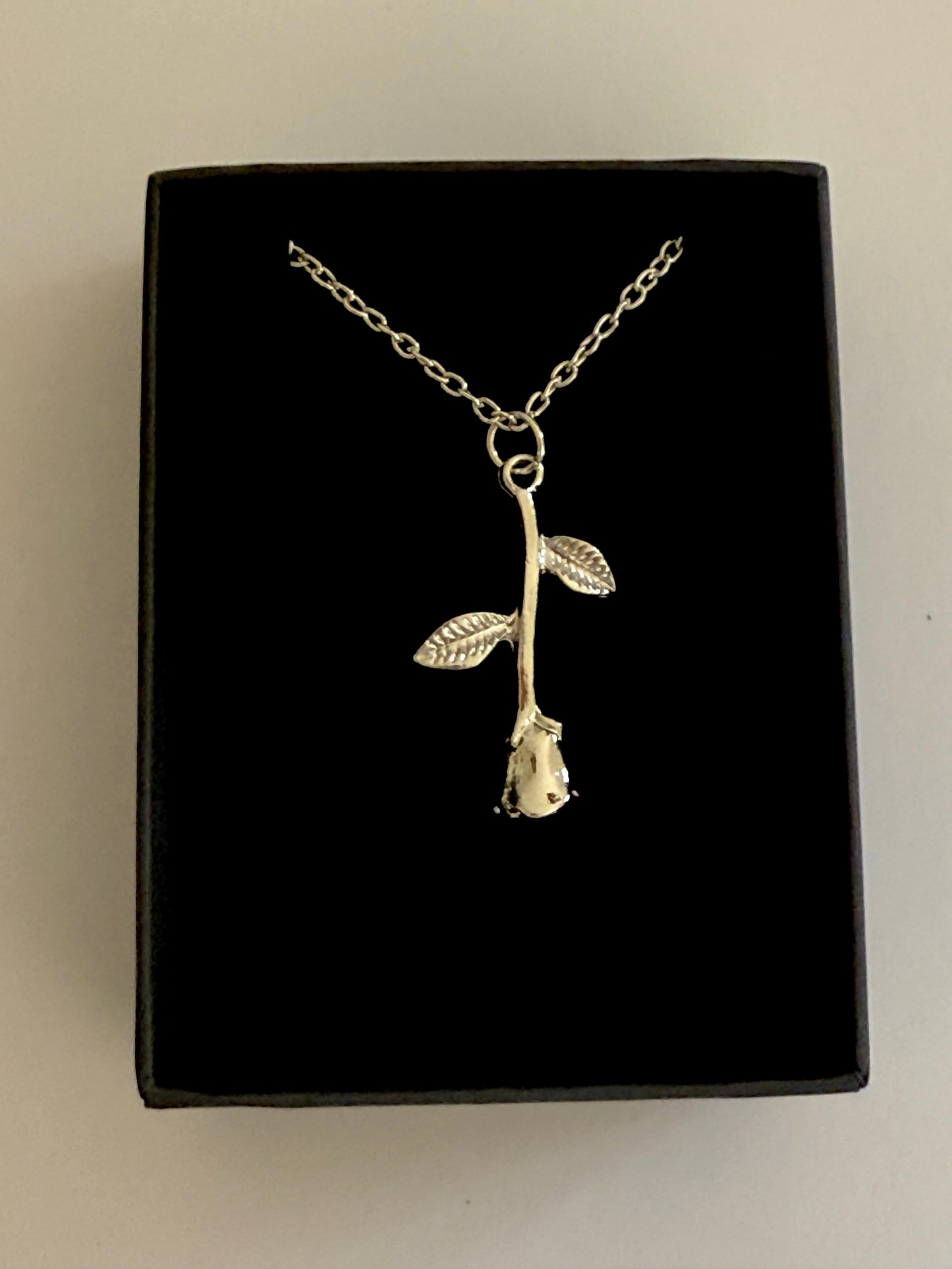 All Silver Sean Rose Necklace