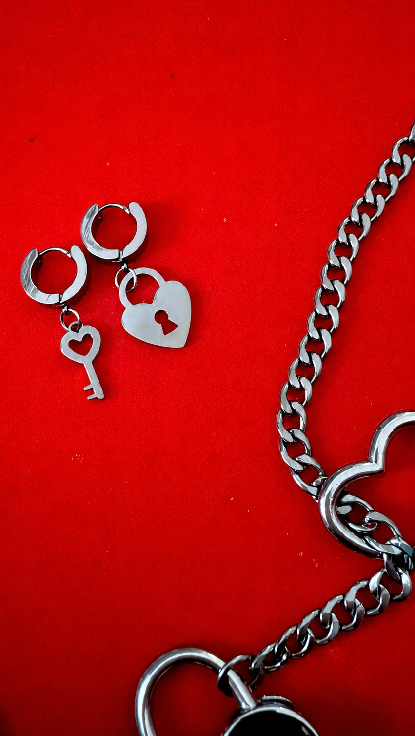 Lock & Key Silver Earrings