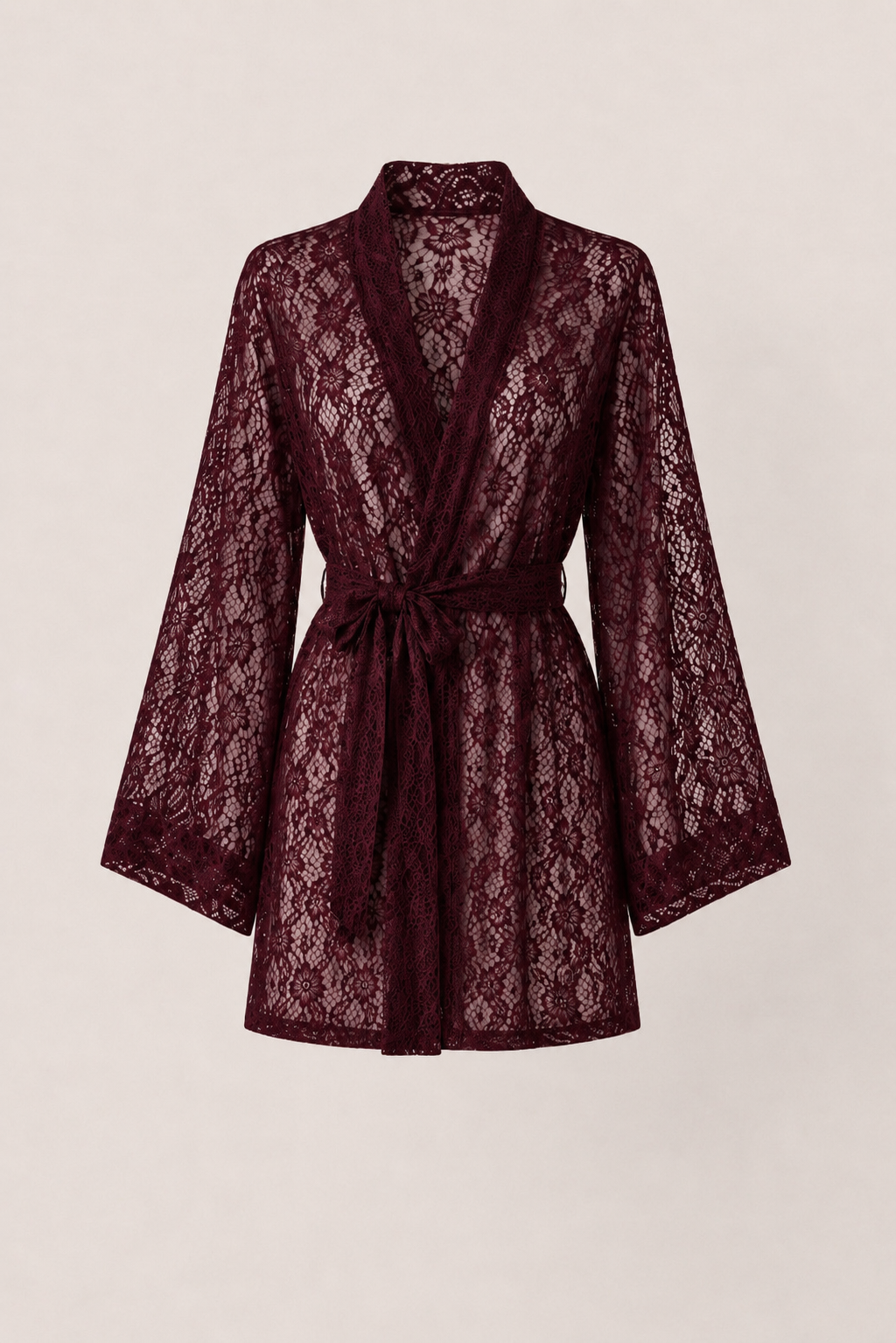 Burgundy Spicy Short Lace Robe – Sean W Store