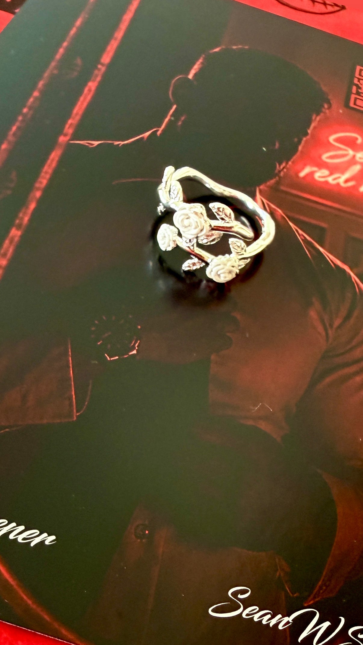 Sean Silver White Rose Ring