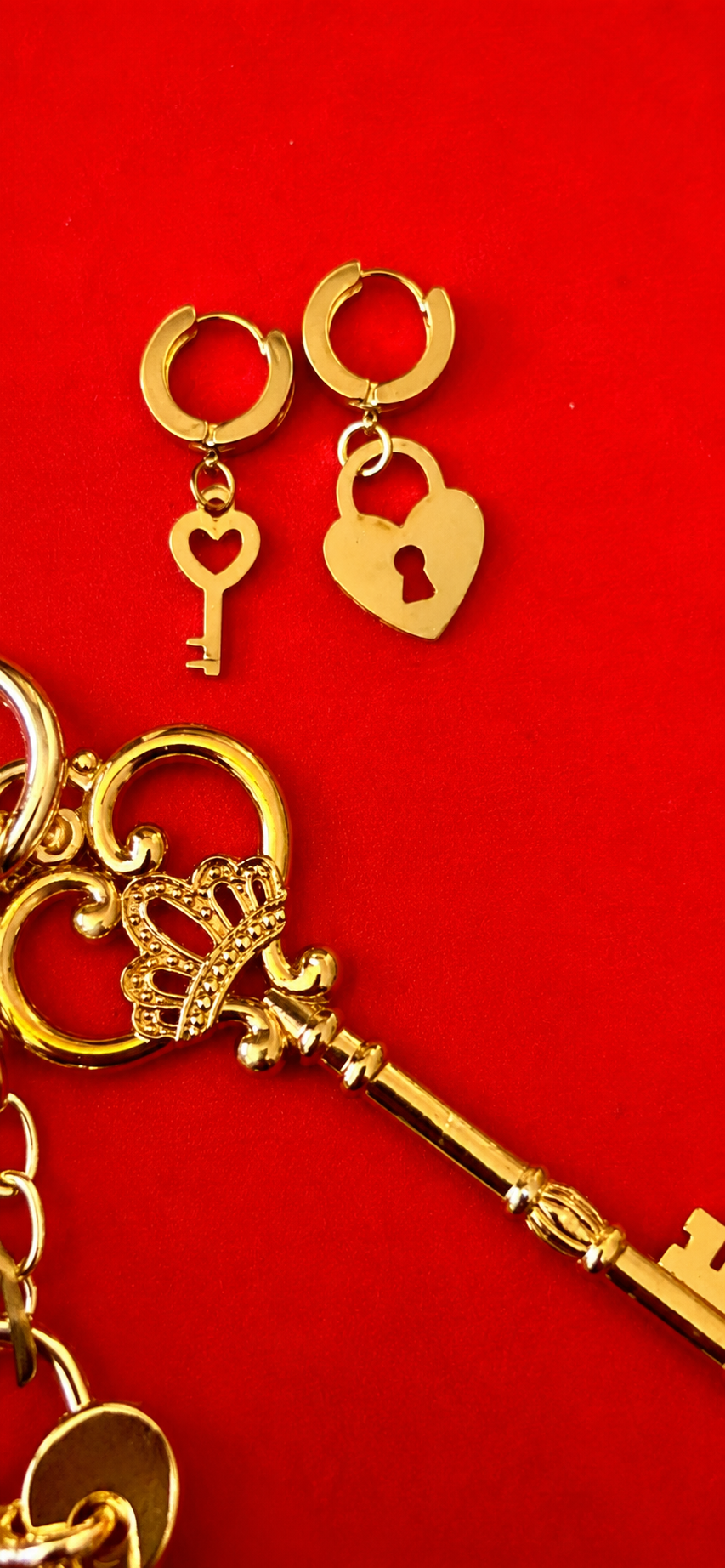 Lock & Key Gold Earrings