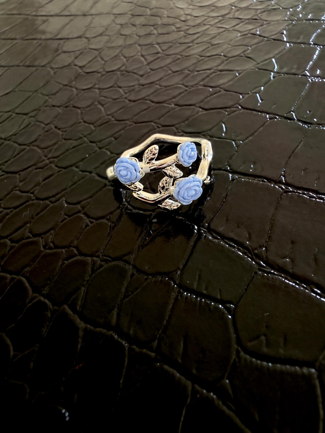 Baby Blue Rose Ring
