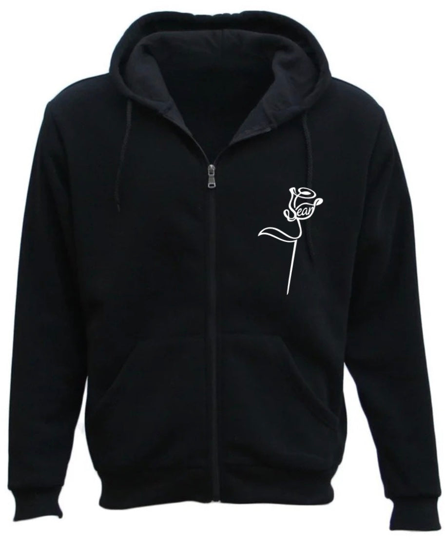 Black Rose Zip Hoodie