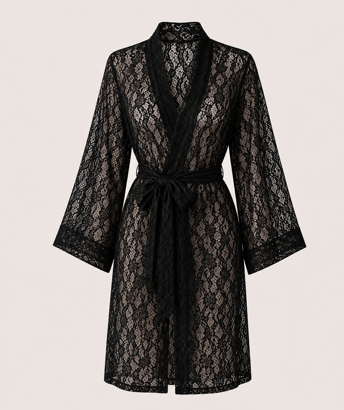 Black Spicy Short Lace Robe