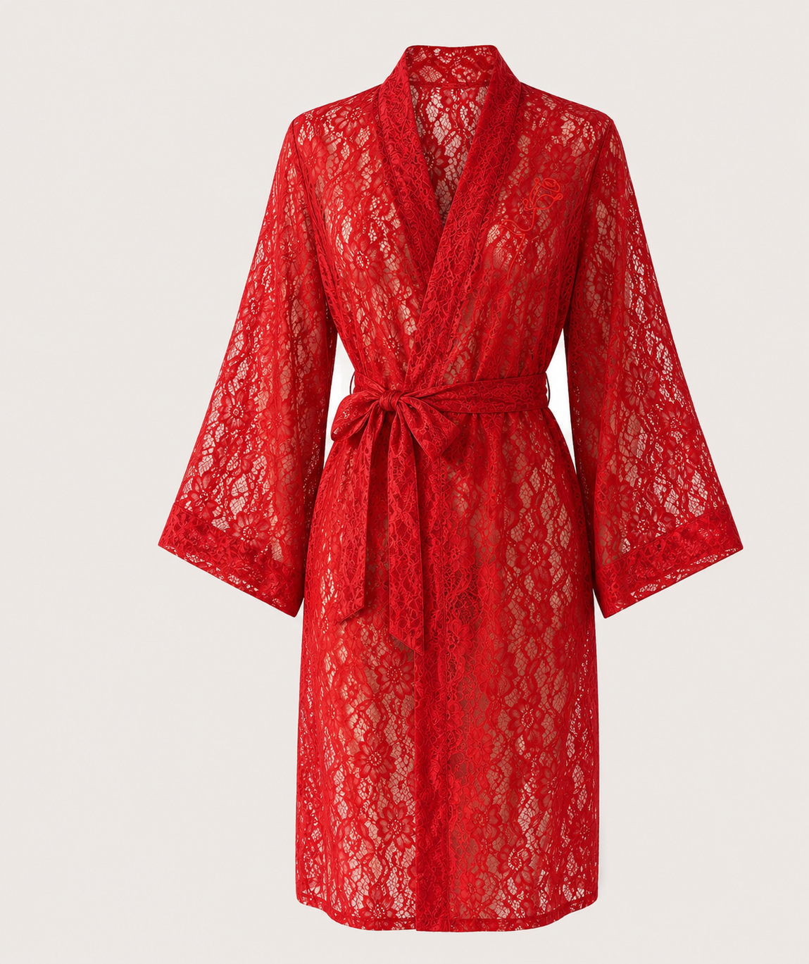 Red Spicy Short Lace Robe