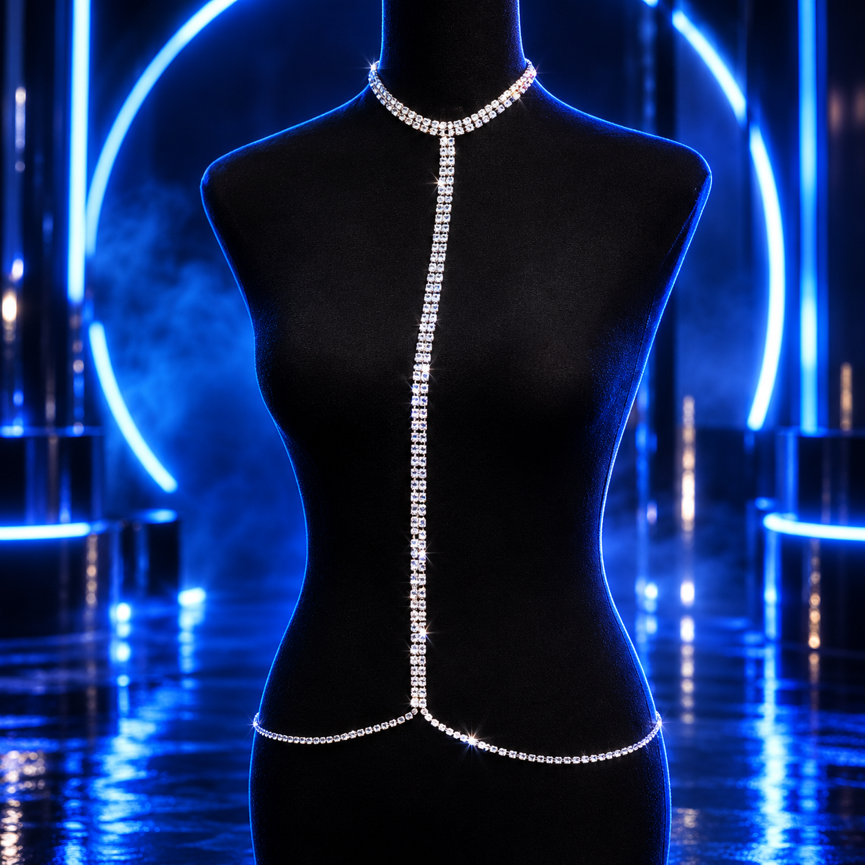 Bound Up Rhinestone Body Chain