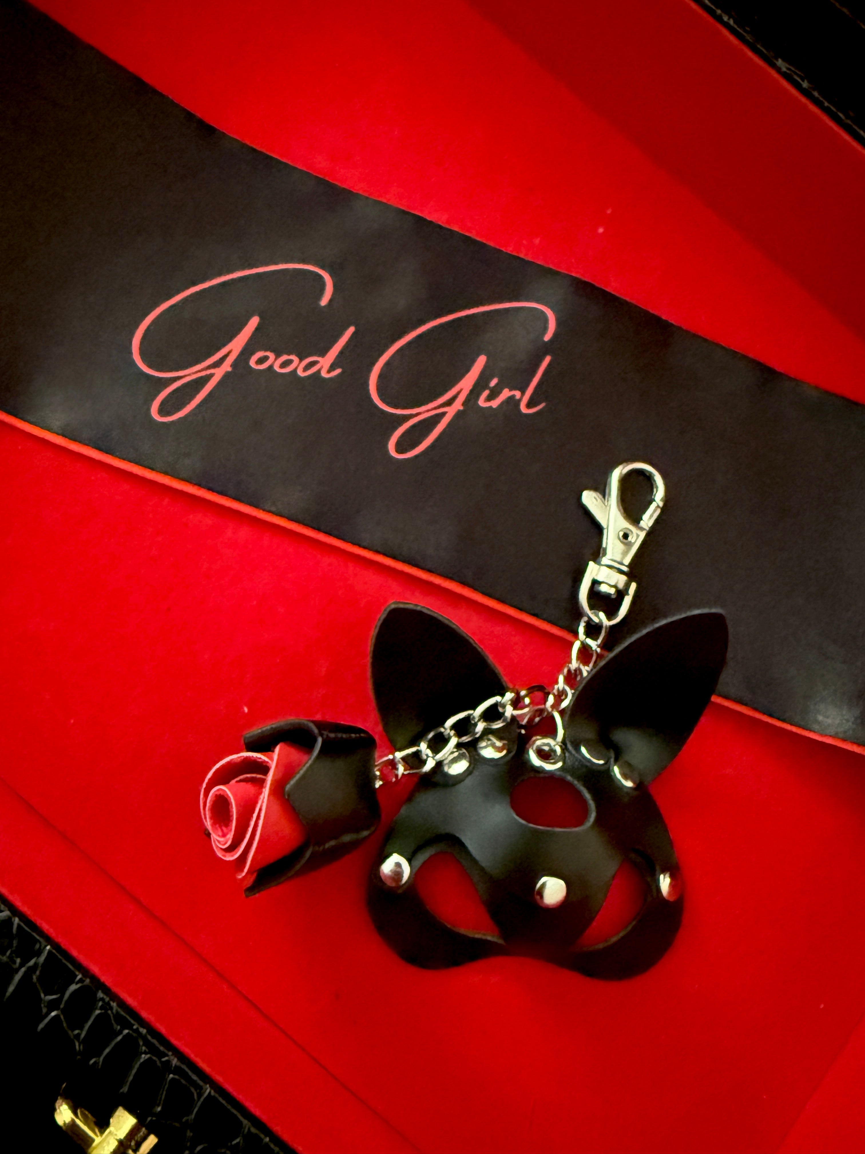 Red Room Rose Mask Keychain