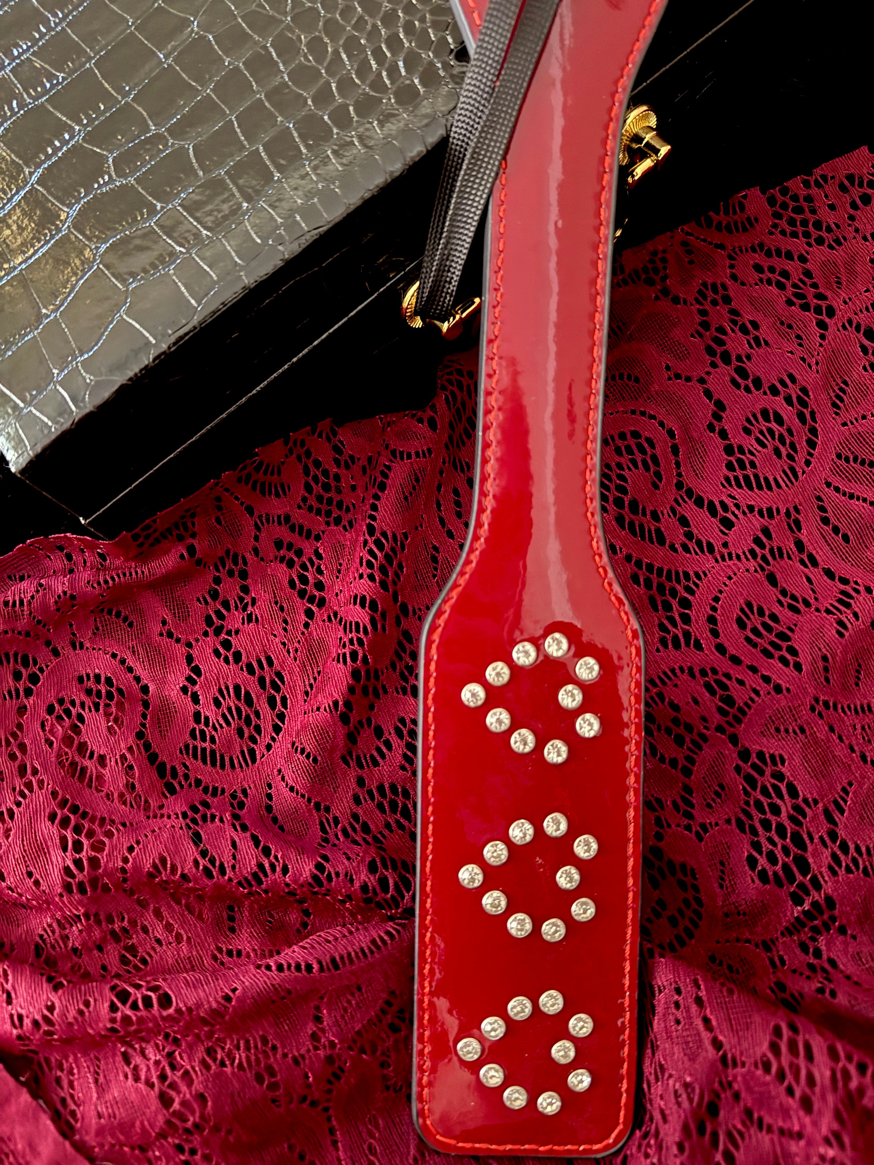 Burgundy Rhinestone Paddle