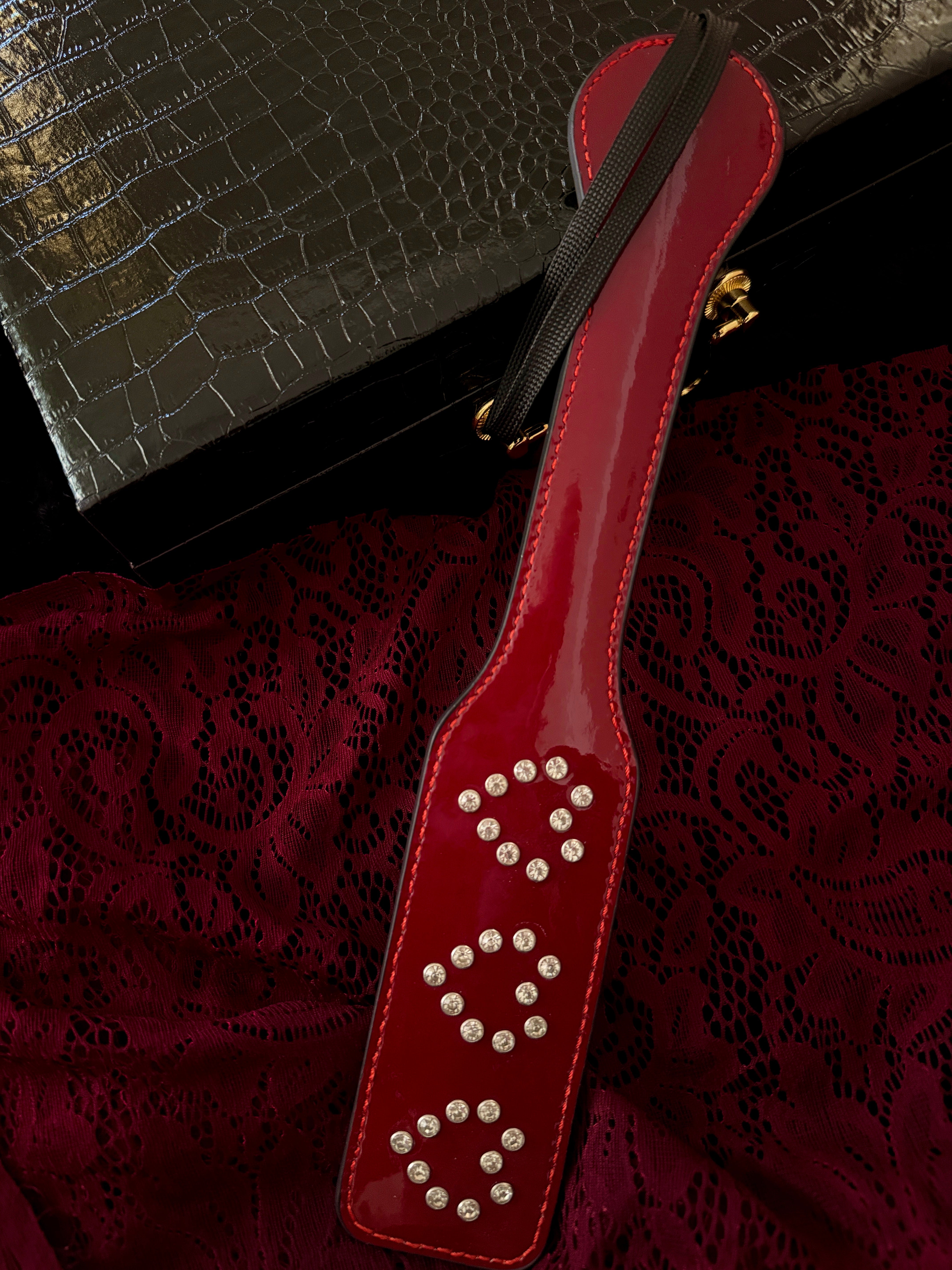 Burgundy Rhinestone Paddle