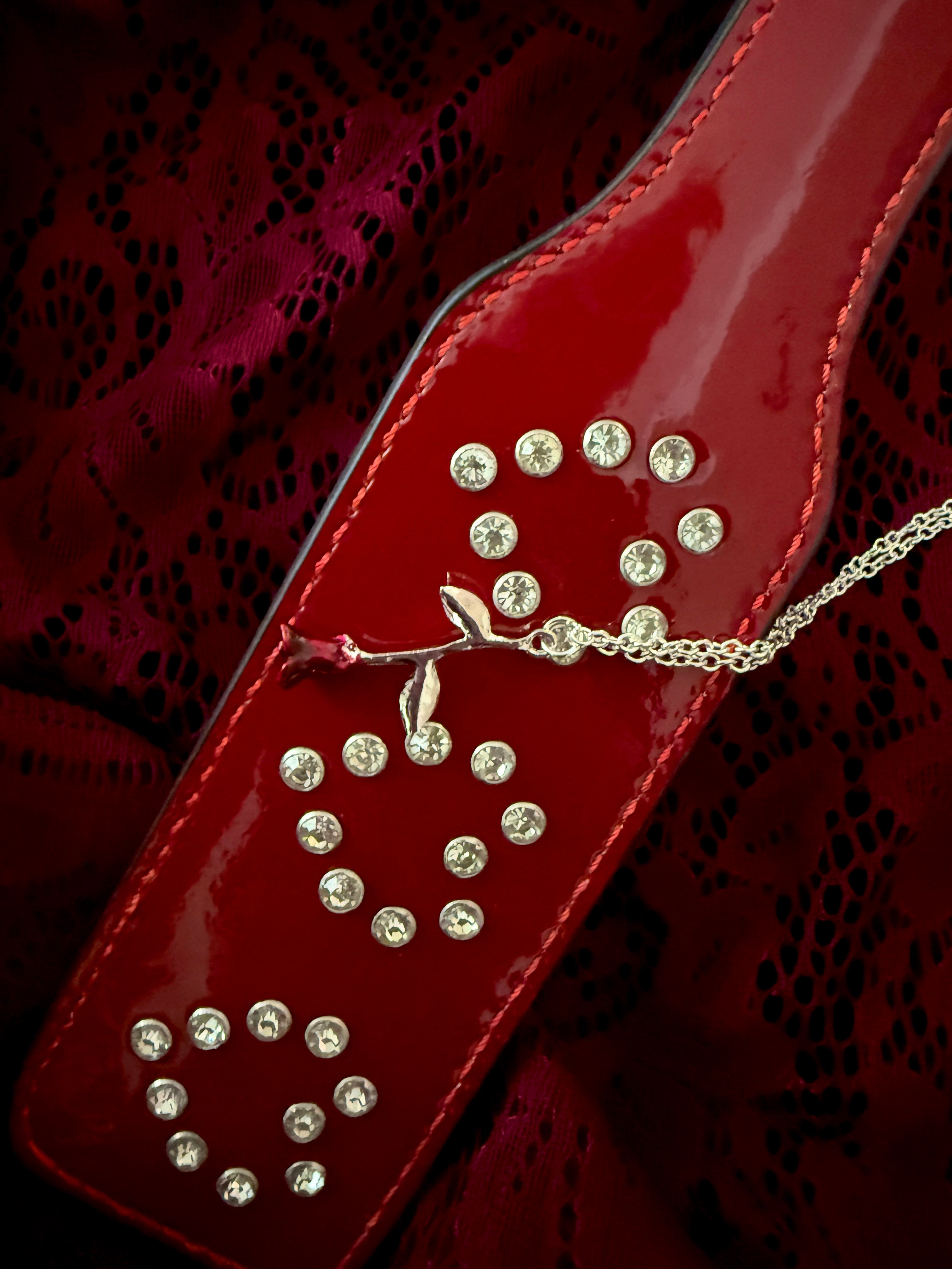 Burgundy Rose Necklace