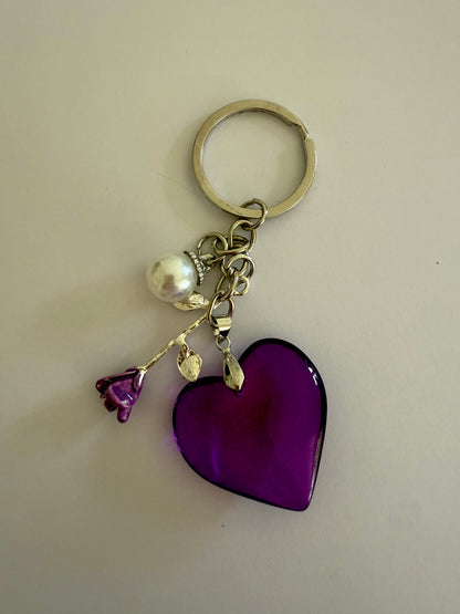 Purple Sean Rose Key Ring