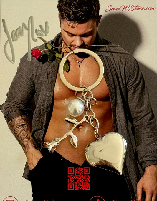 Silver Sean Rose Key Ring