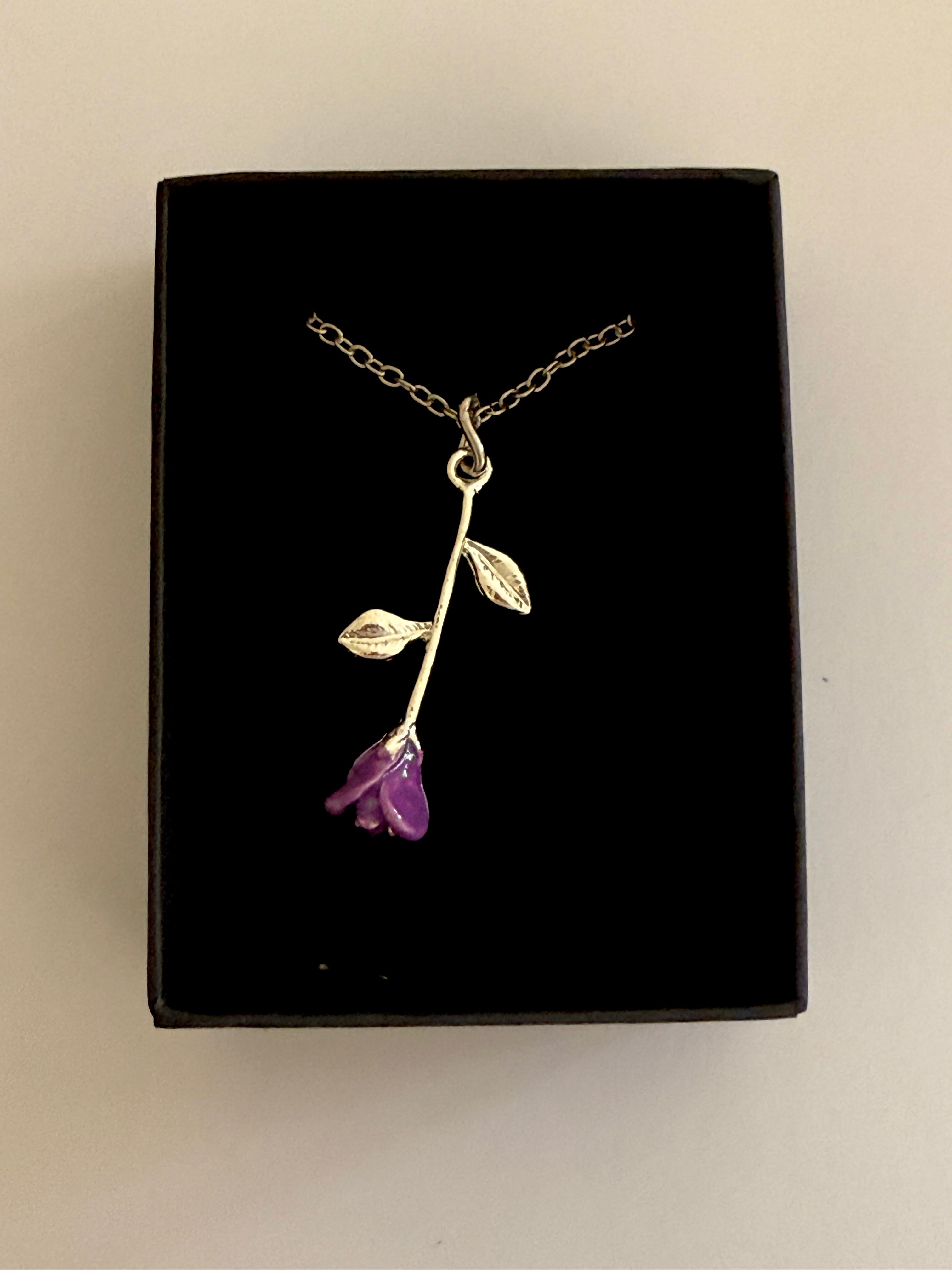 Purple Sean Rose Necklace