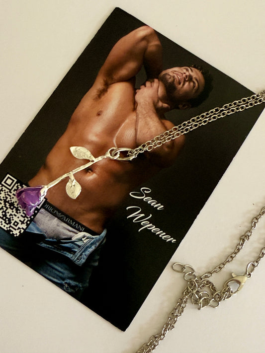 Purple Sean Rose Necklace
