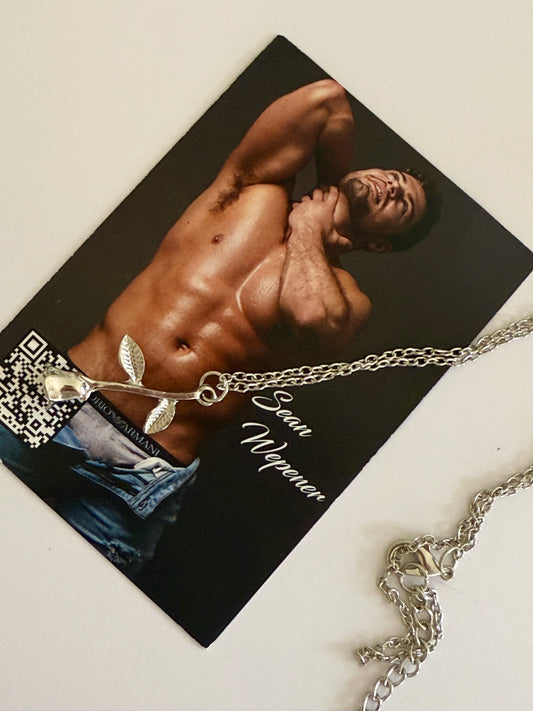 All Silver Sean Rose Necklace