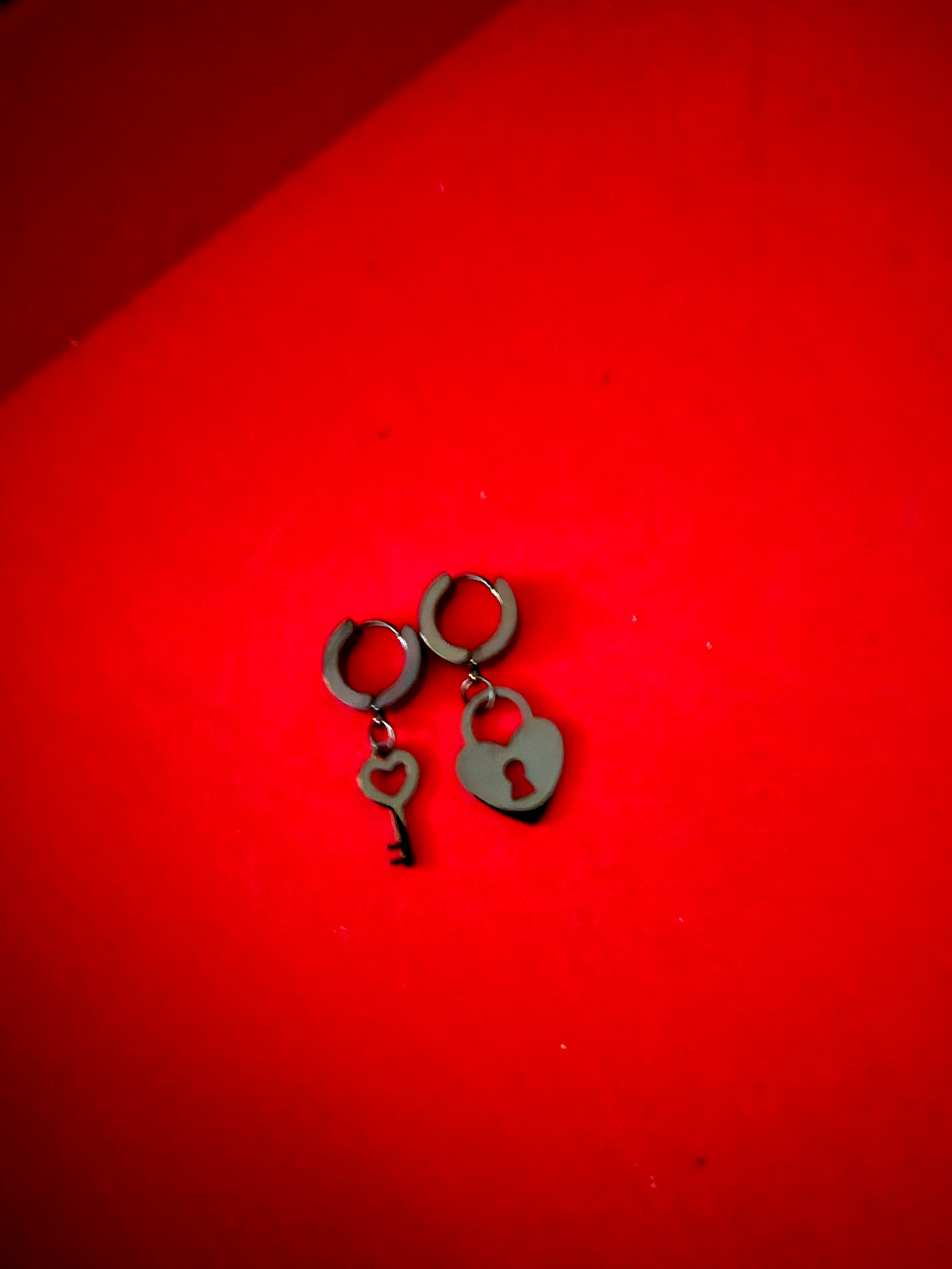 Lock & Key Black Earrings