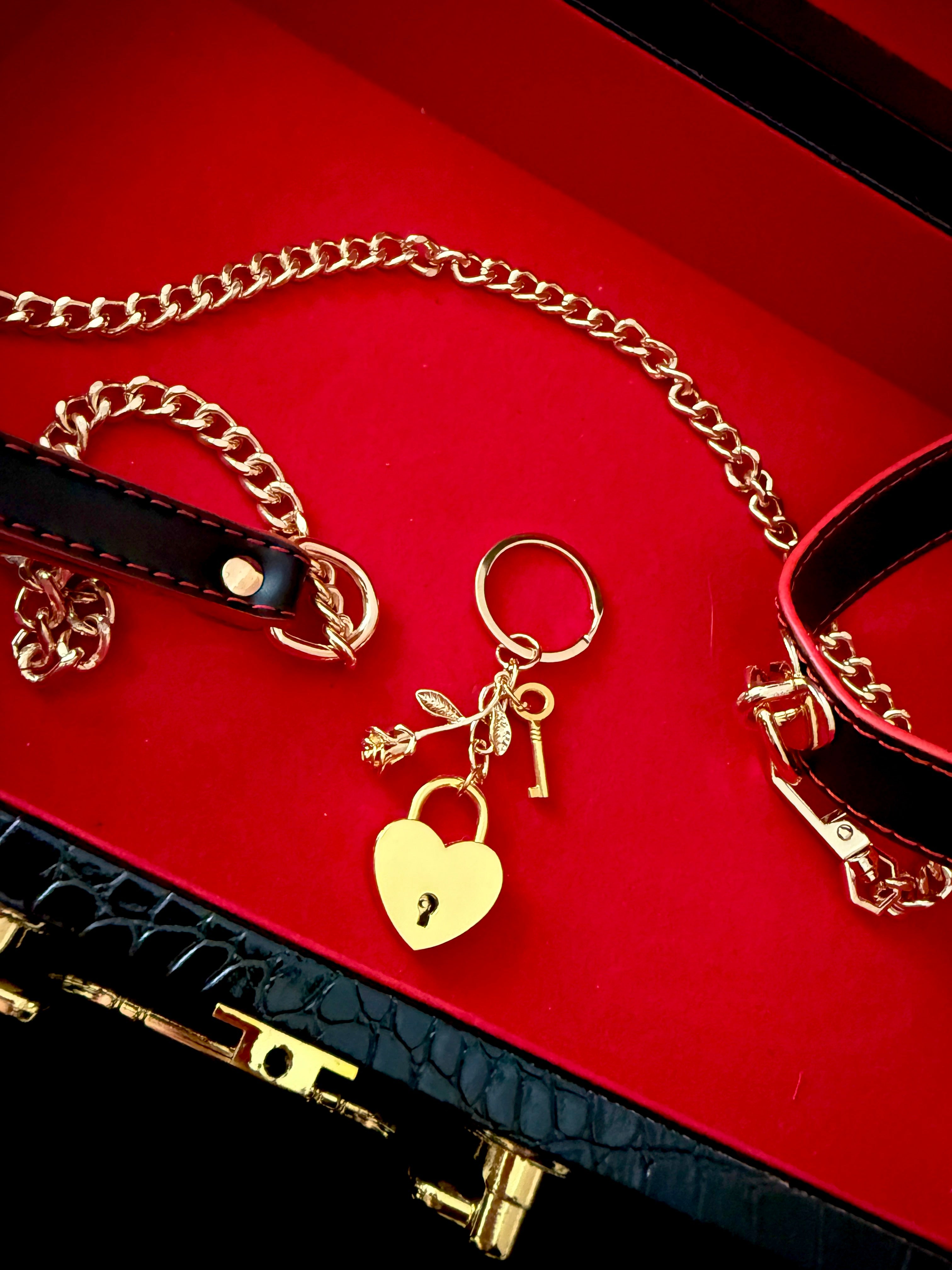 Gold Sean Rose Lock Keychain