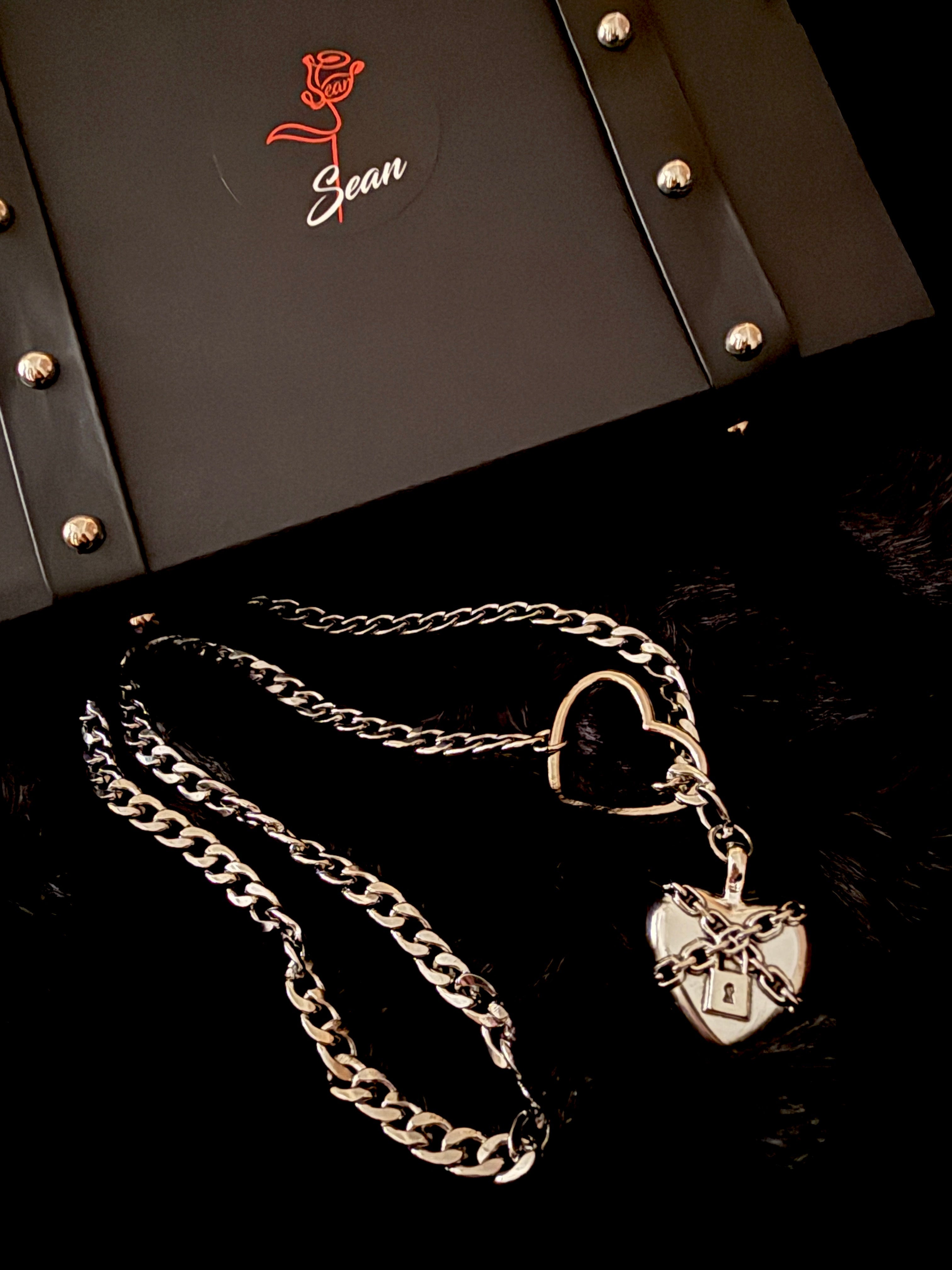 Spicy Heart Chain Leash Choker