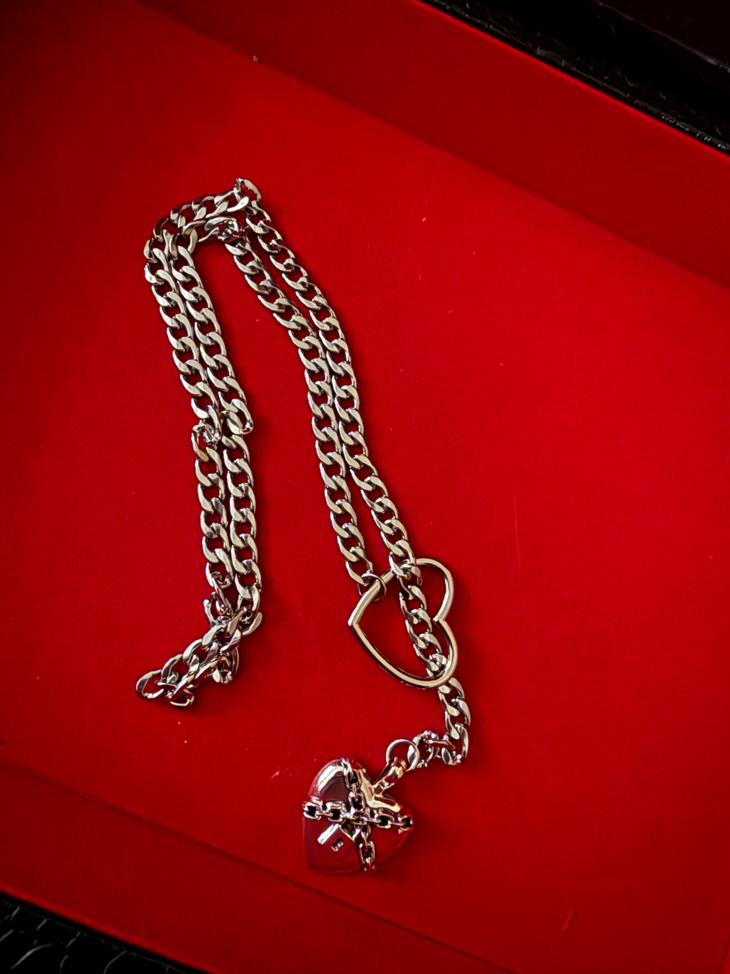 Spicy Heart Chain Leash Choker
