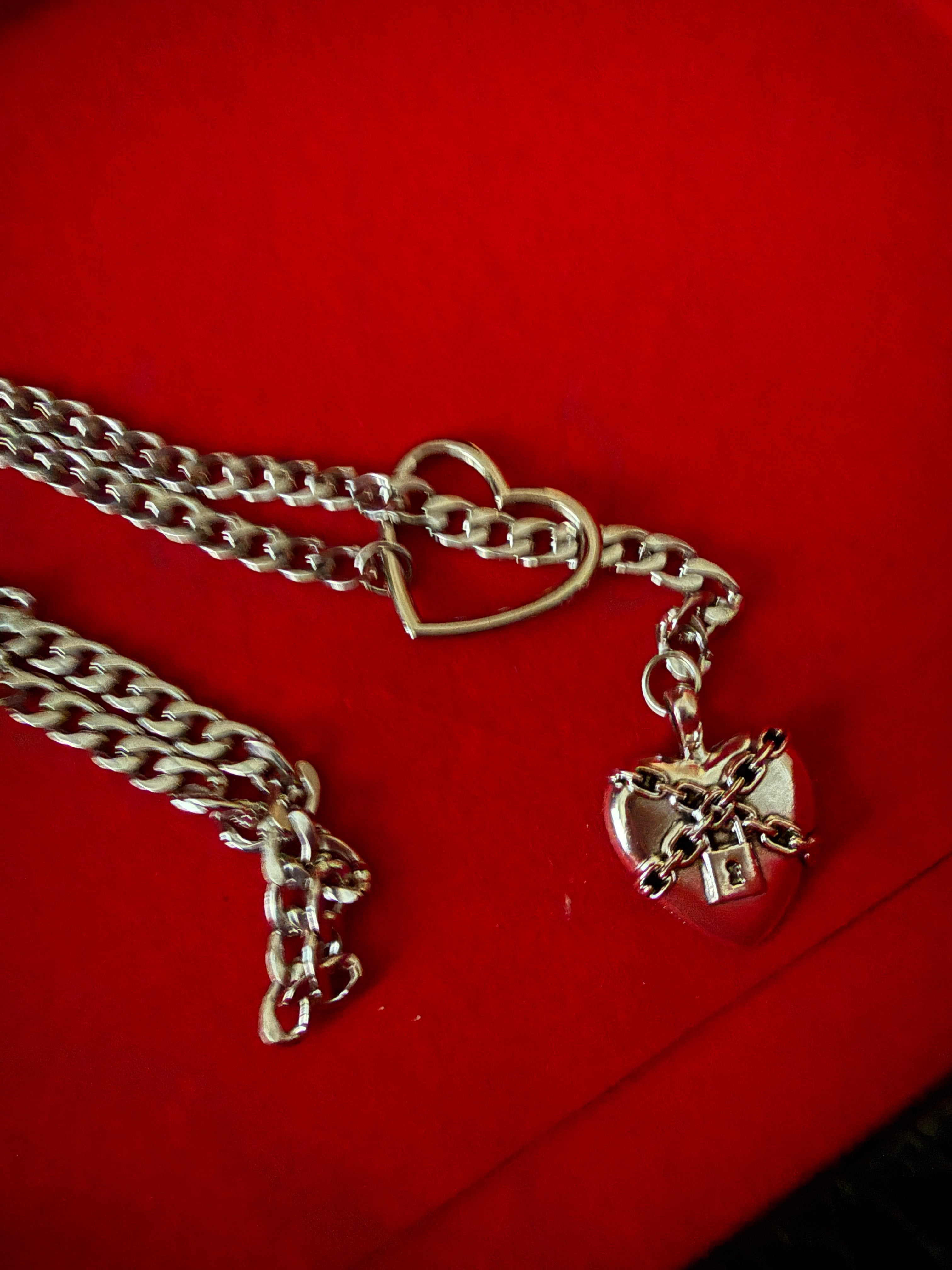 Spicy Heart Chain Leash Choker