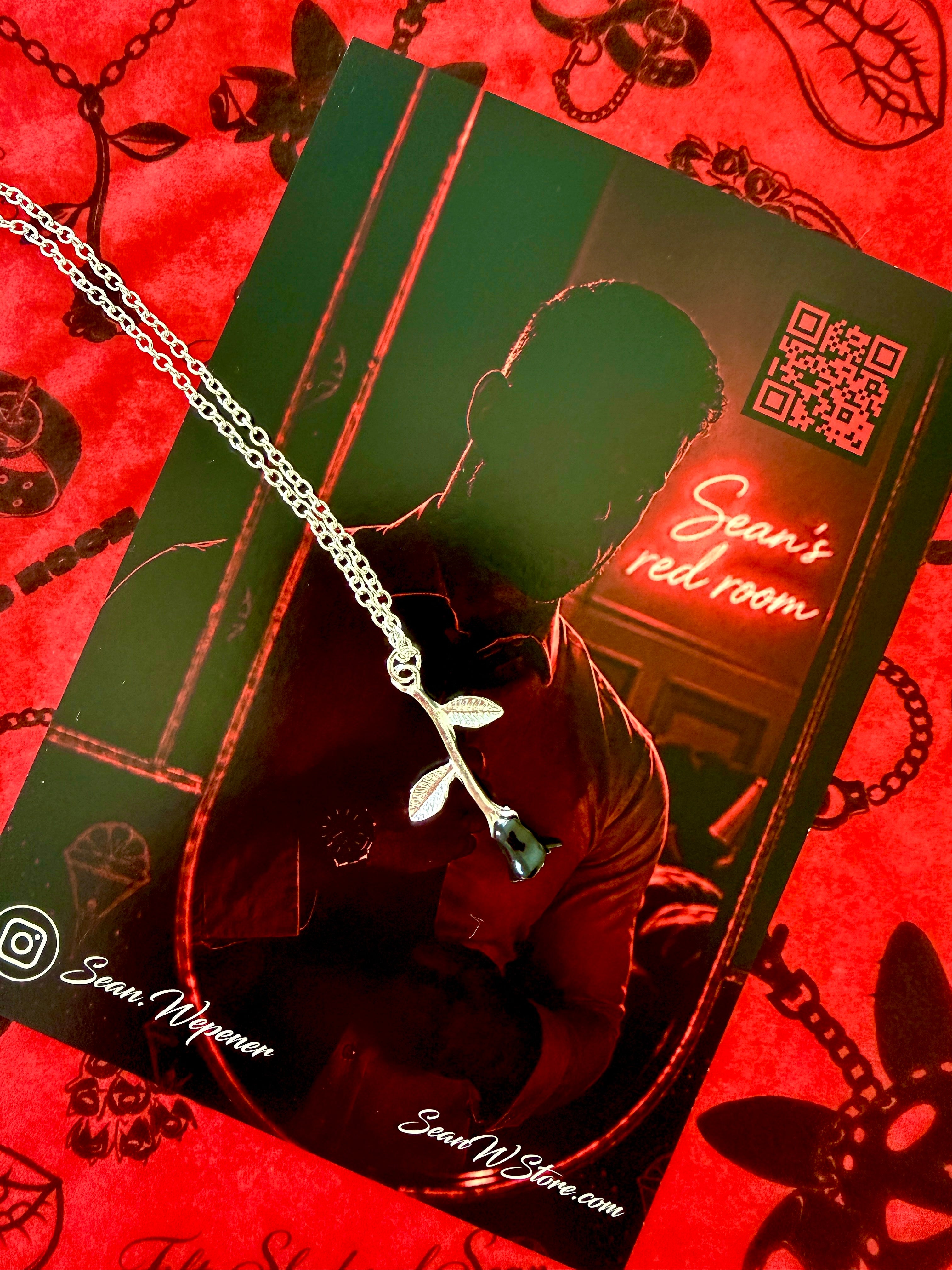 Black Sean Rose  Necklace