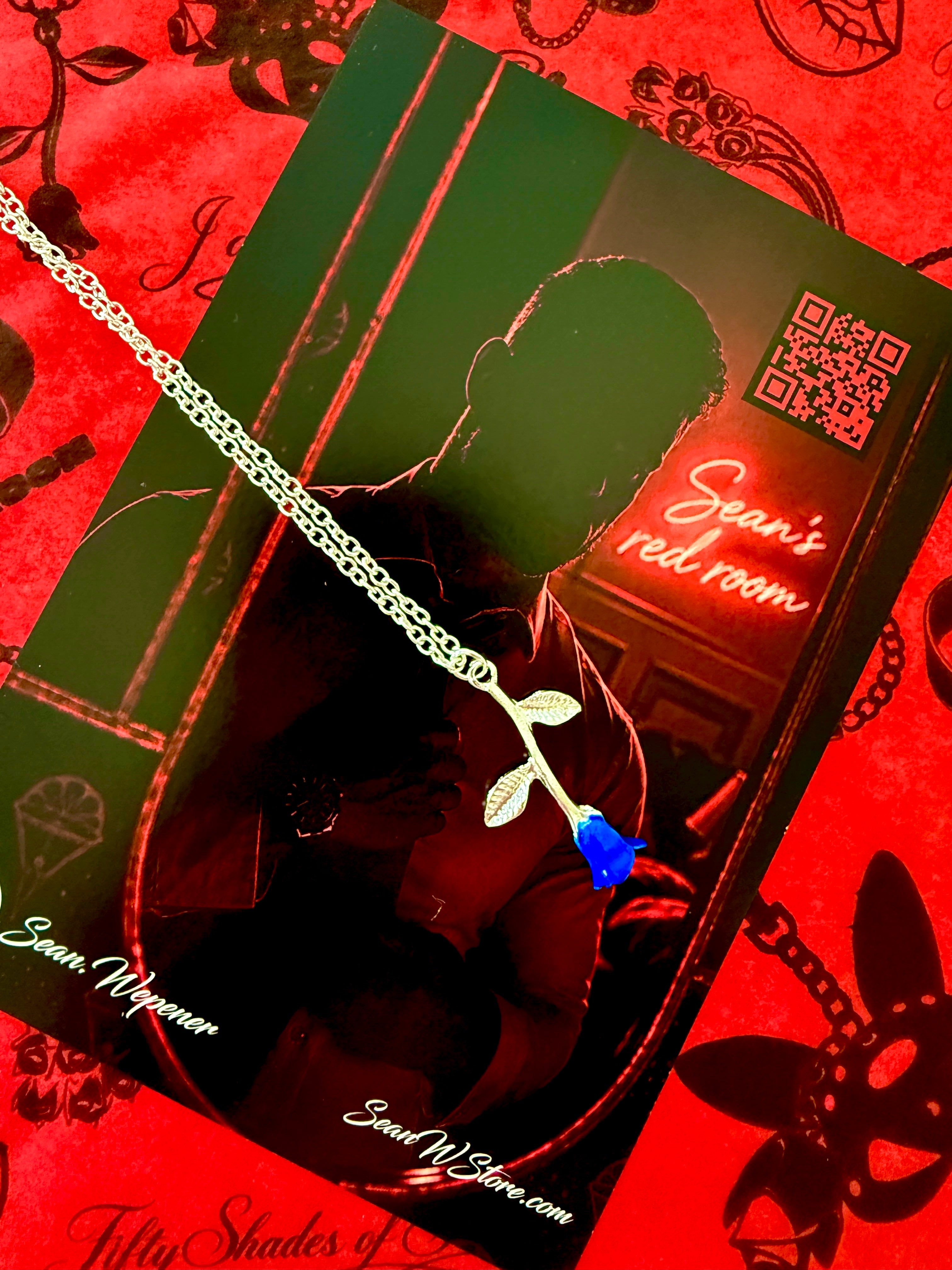 Blue Sean Rose Necklace