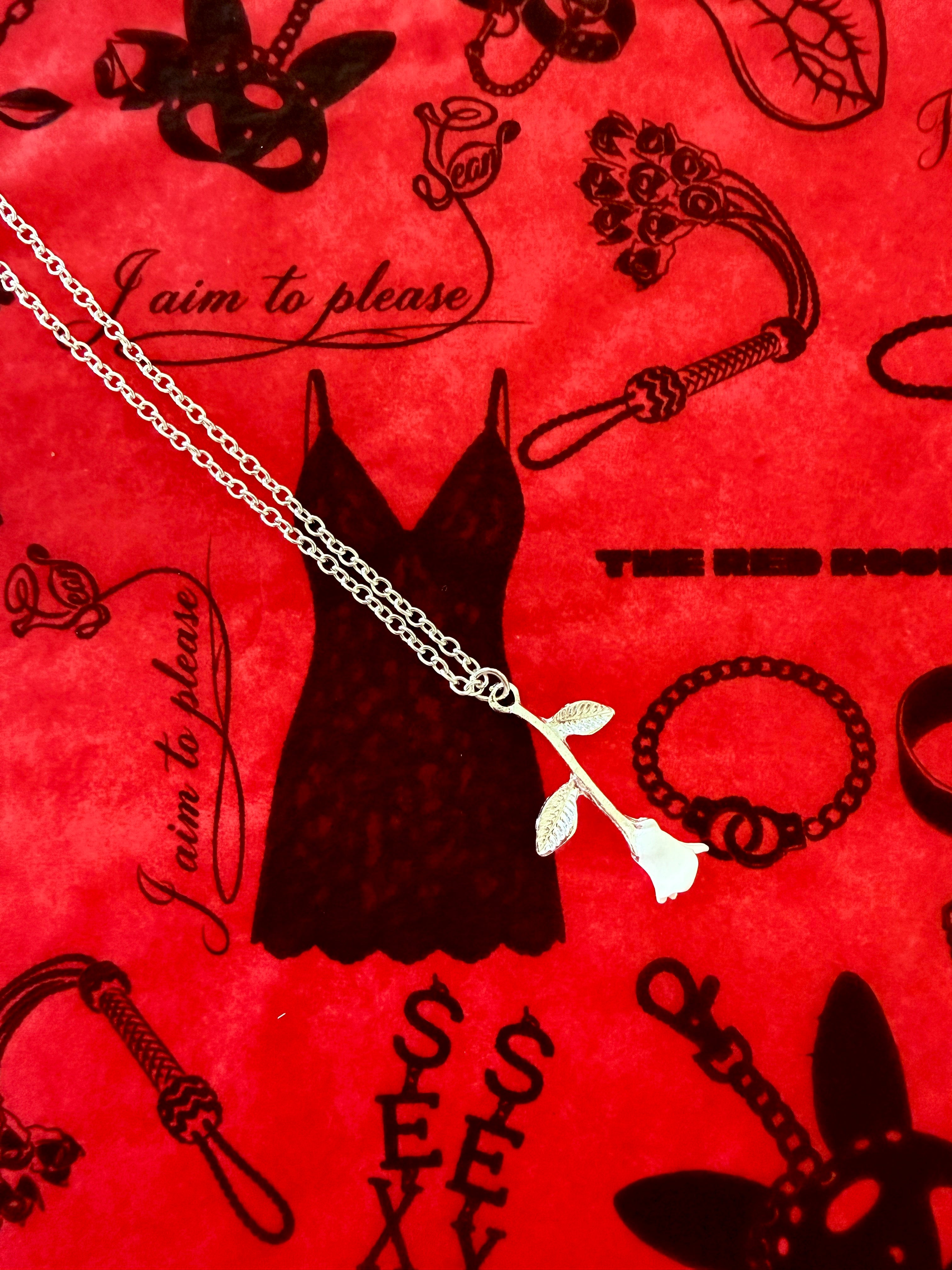White Sean Rose Necklace