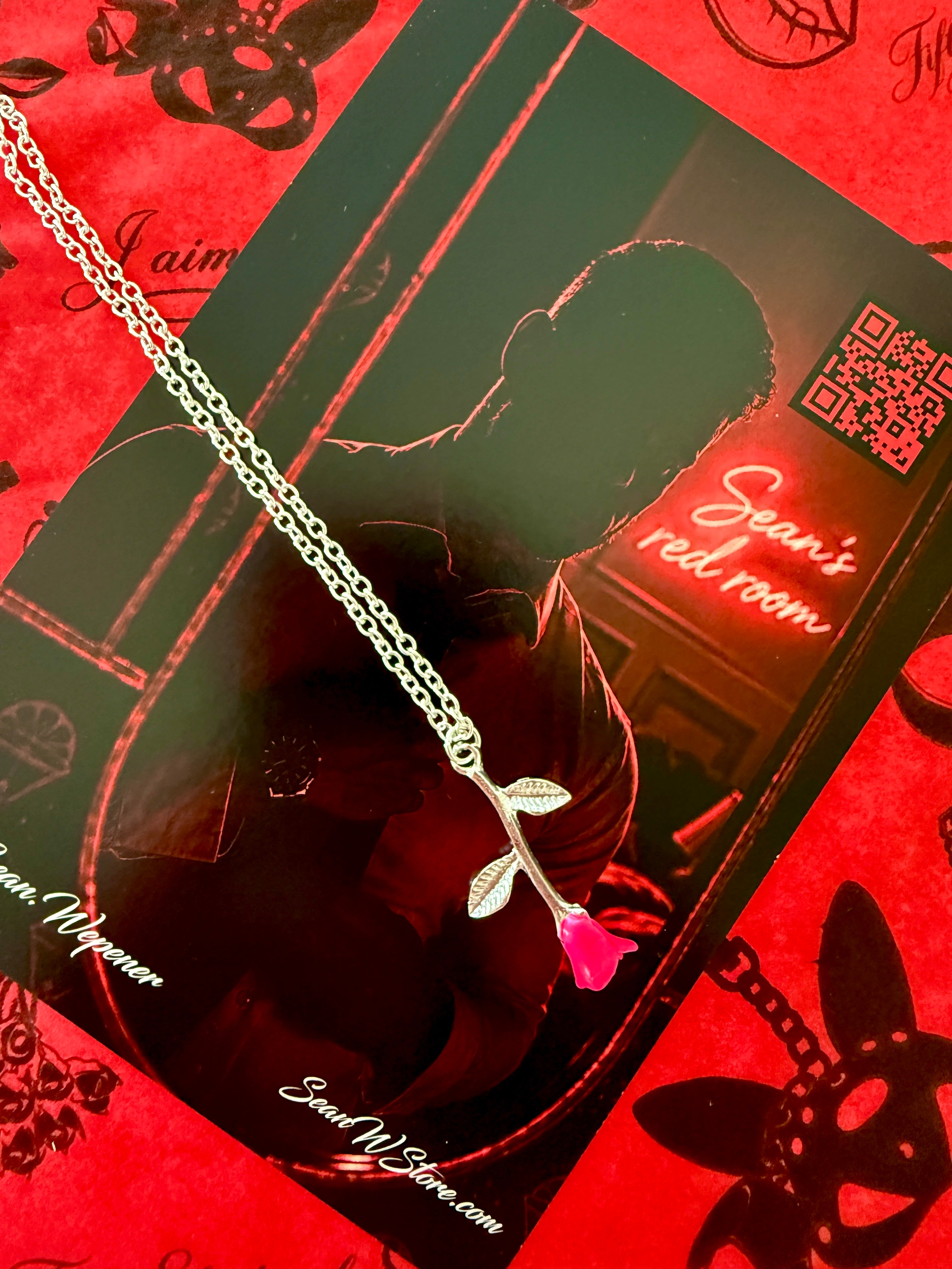 Hot Pink Sean Rose Necklace