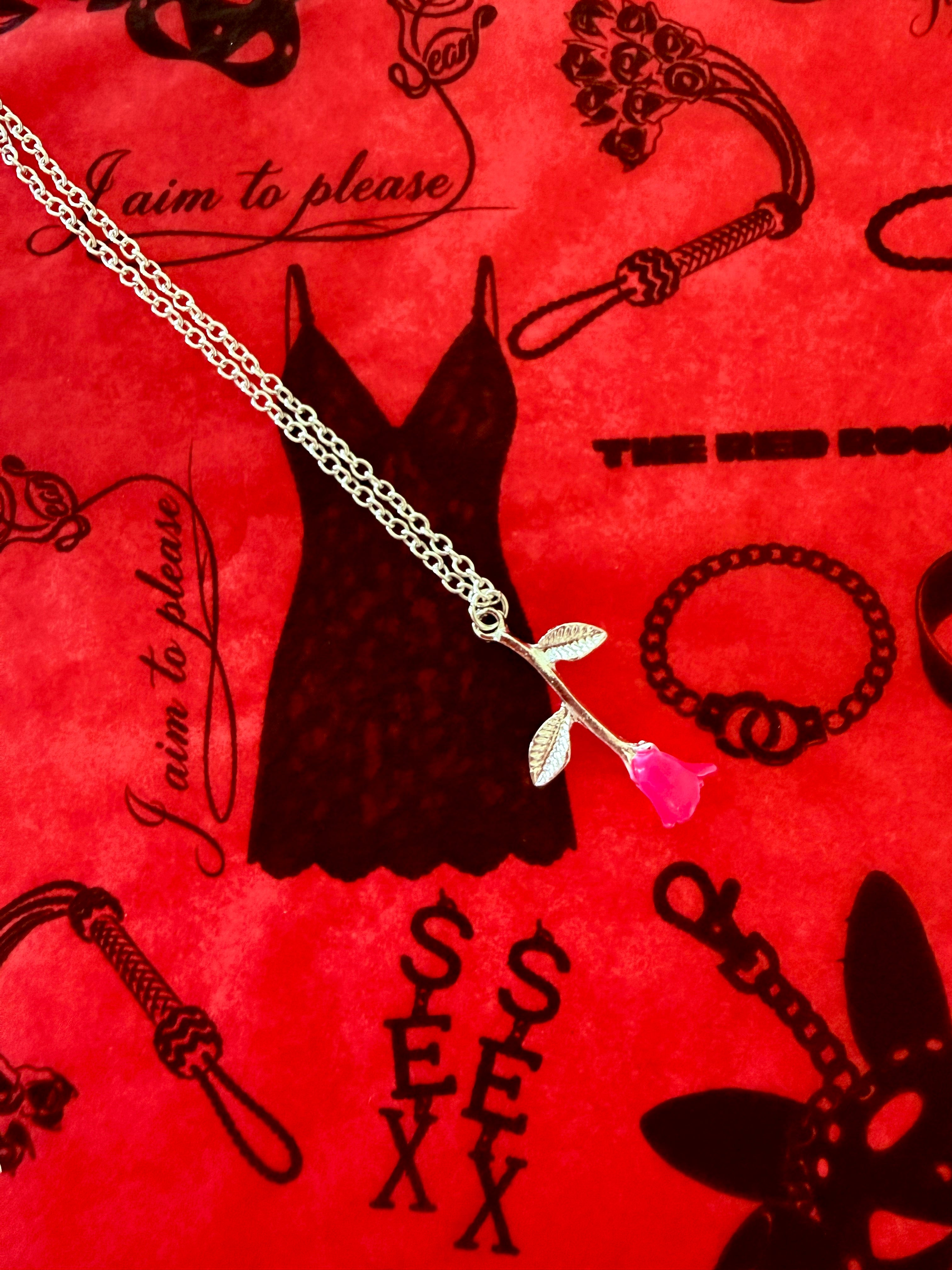 Hot Pink Sean Rose Necklace