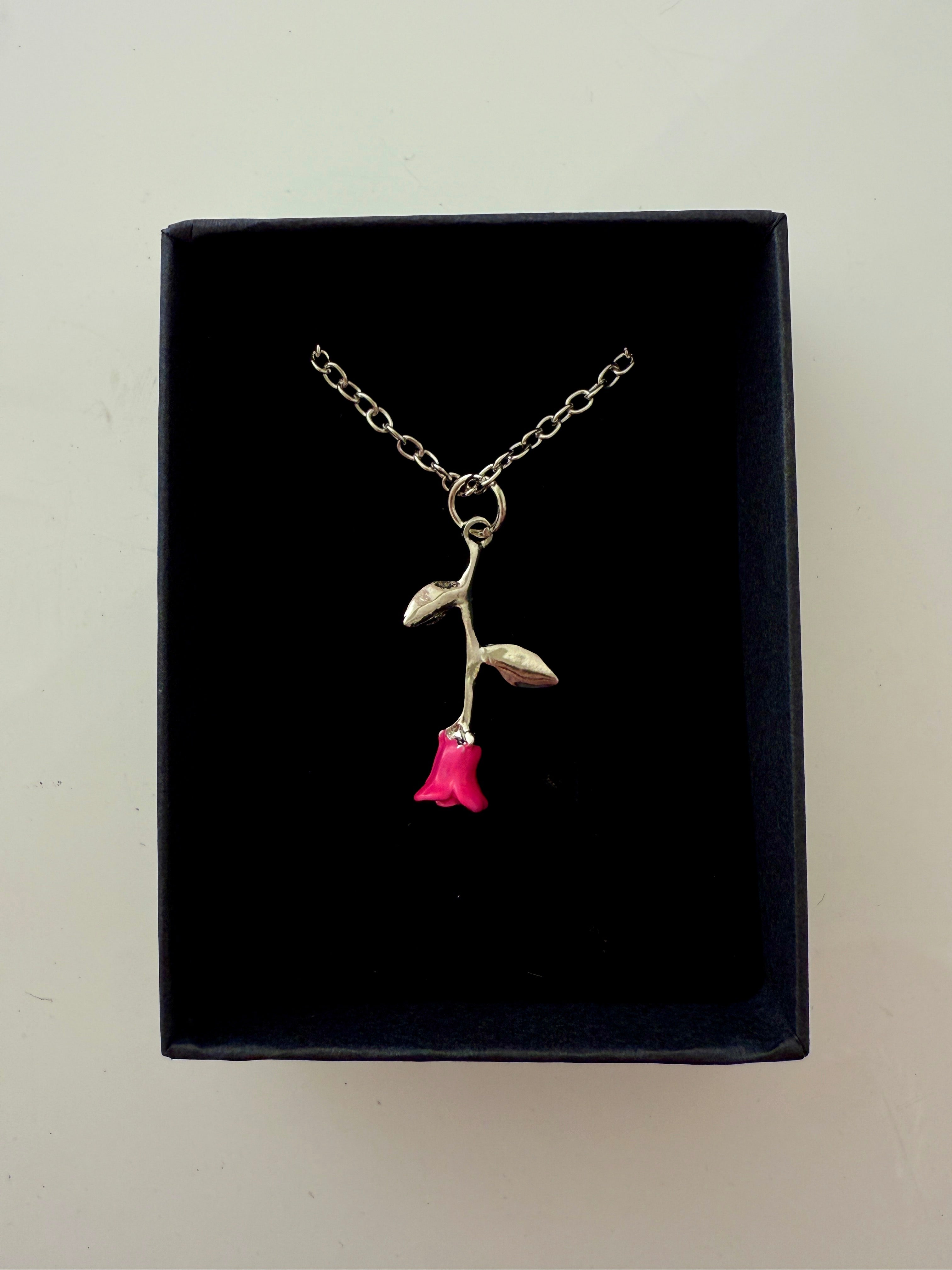 Hot Pink Sean Rose Necklace