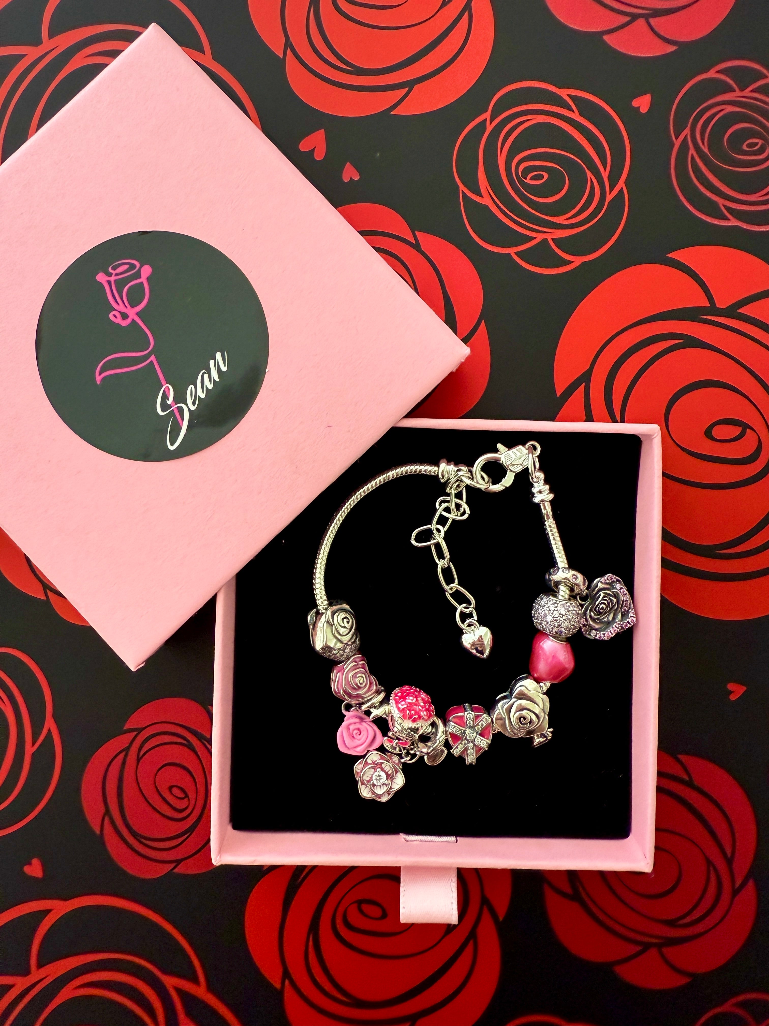 Pink Sean Rose Charm Bracelet