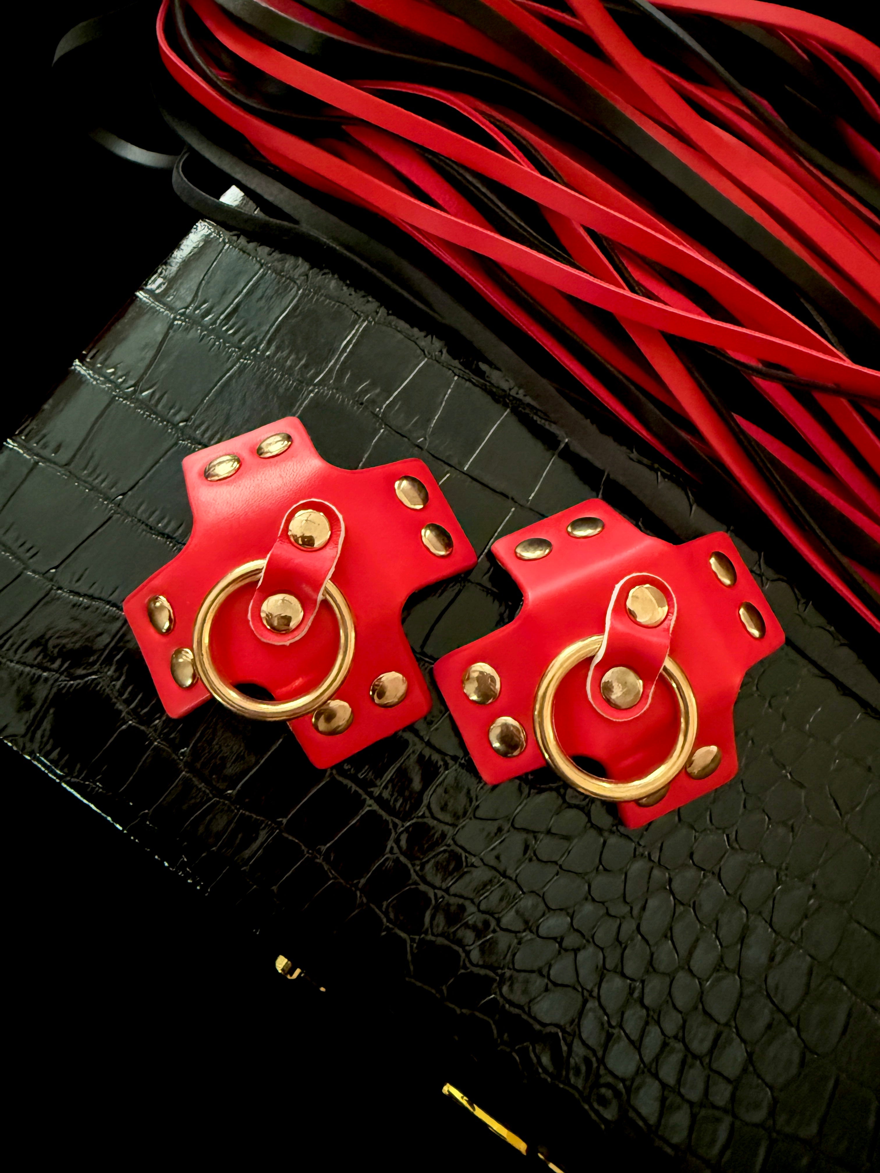 Red Studded Nipple Pasties