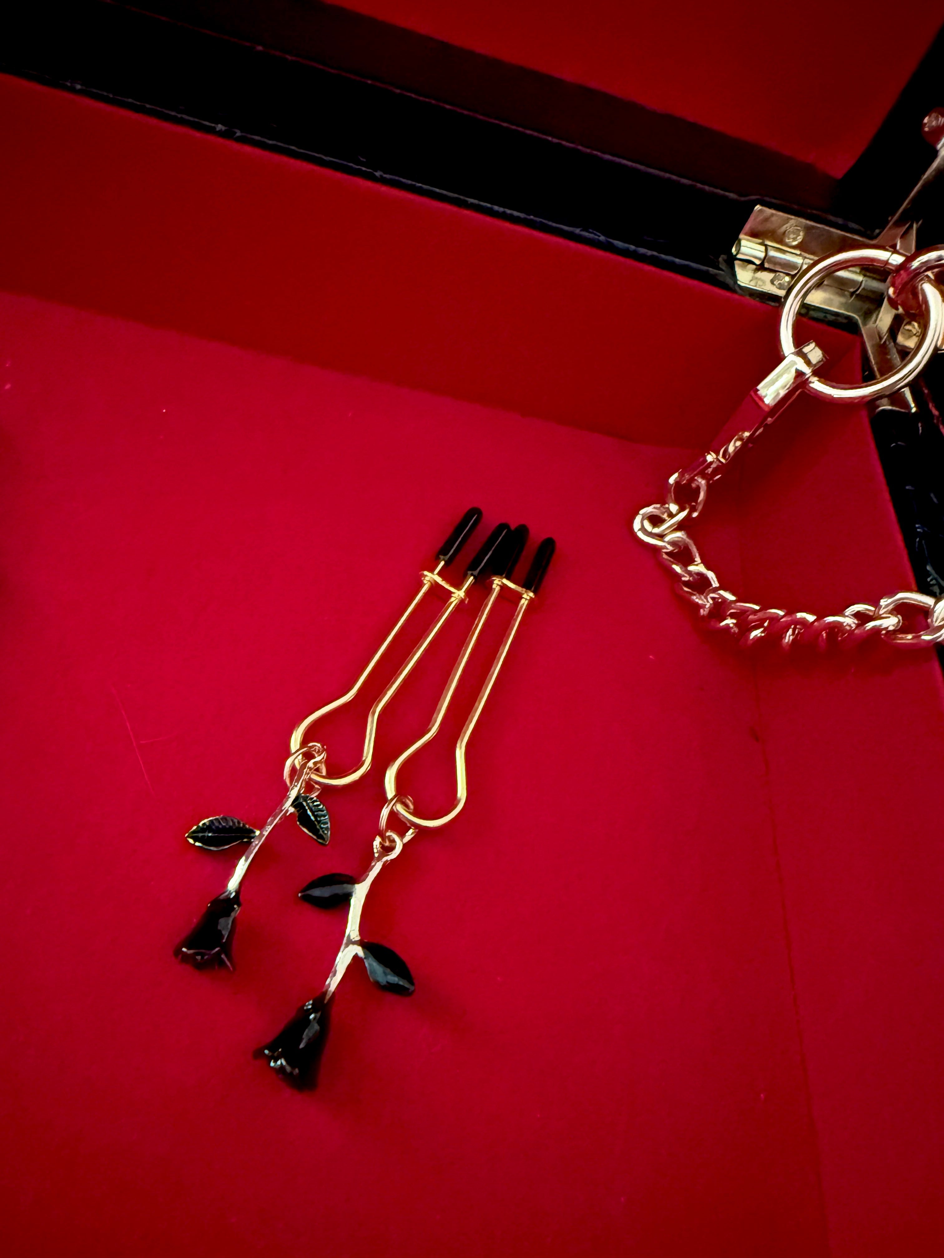 Black Rose Nipple Clamps