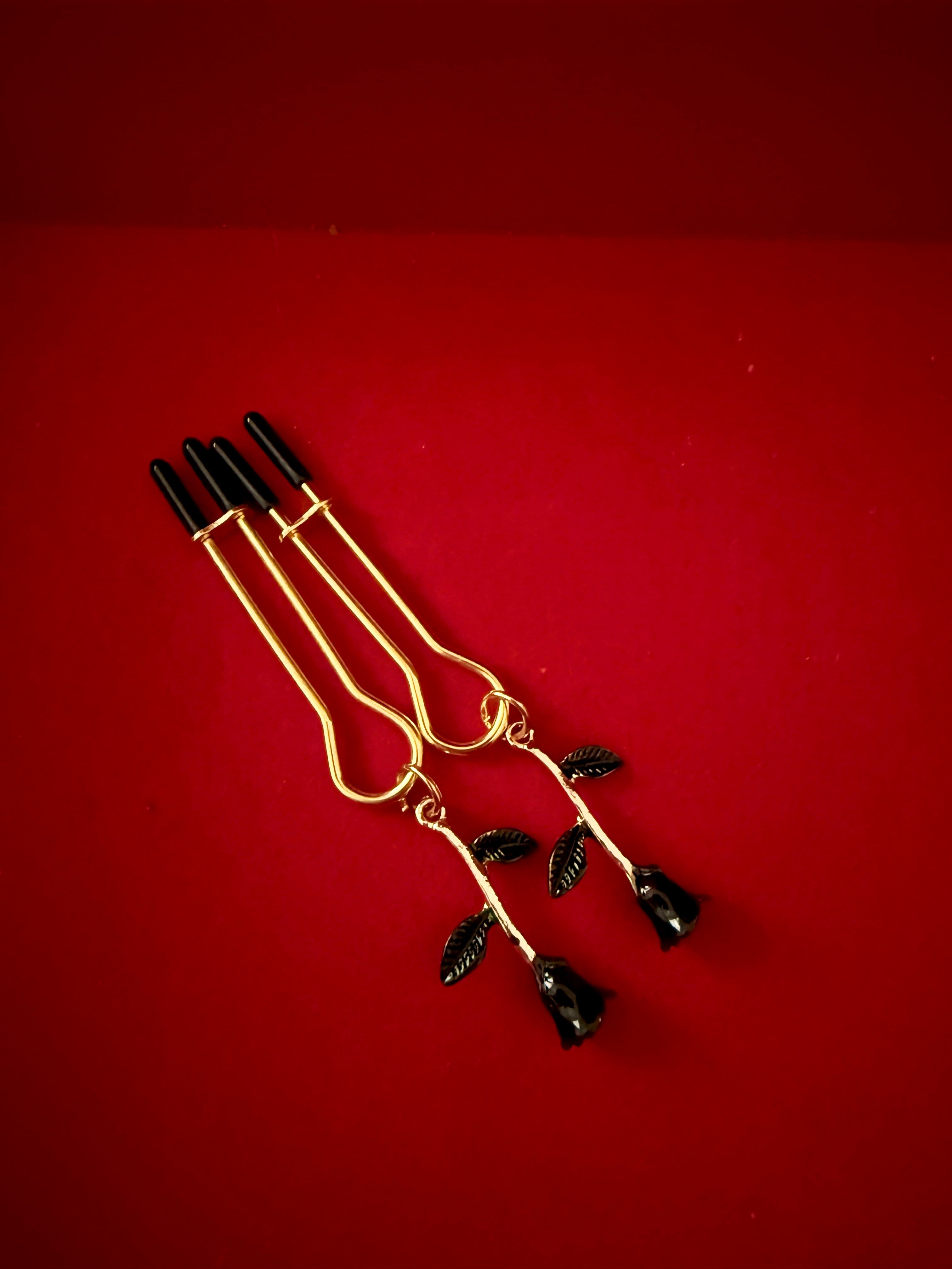 Black Rose Nipple Clamps